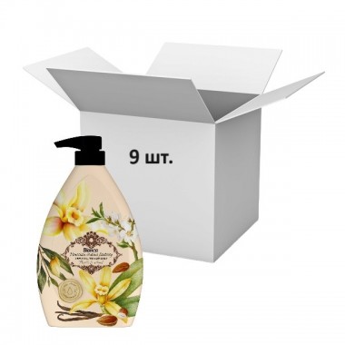 Упаковка гель для душу Bianca Venecian aroma fantasy з екстрактом ванілі та олією мигдалю 1 л х 9 шт.