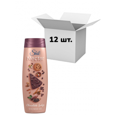 Упаковка гель для душу Shik Nectar Chocolate fudge 400 мл х 12 шт.
