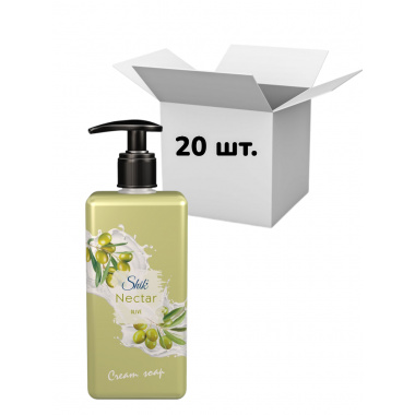 Упаковка рідке крем-мило Shik Nectar Оливкове з дозатором 450 мл х 20 шт.