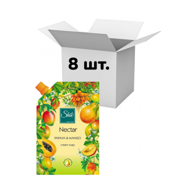 Упаковка рідке крем-мило Shik Nectar Папайя та манго 460 мл х 8 шт.