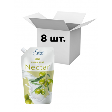 Упаковка рідке крем-мило Shik Nectar Оливкове 460 мл х 8 шт.