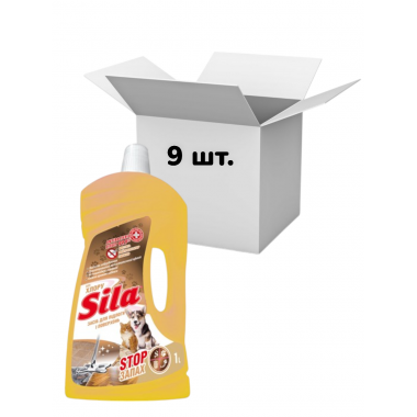 Упаковка засіб для миття підлоги та інших поверхонь Sila STOP запах 1 л х 9 шт.